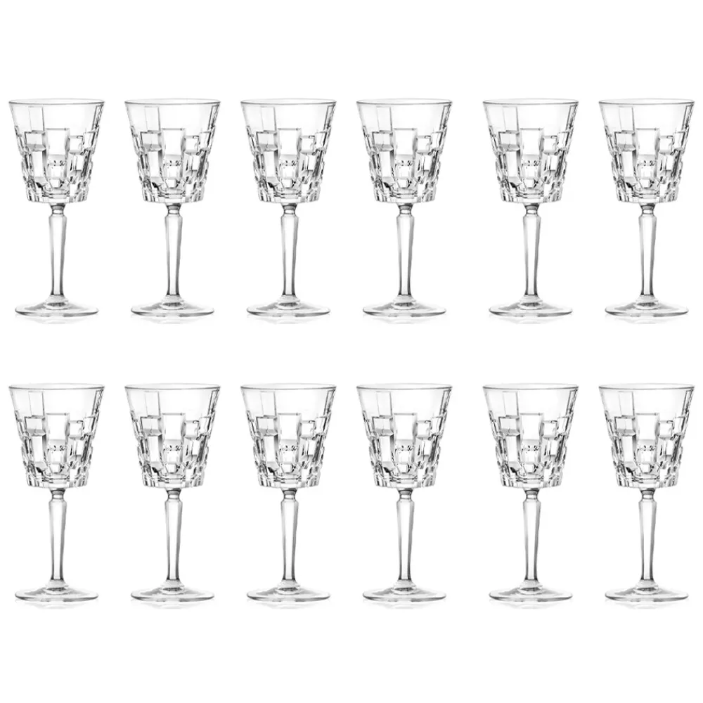 Viadurini Kitchen Italienisches Kristallgeschirr-Luxus Dekorierte Öko Kristall Wein- oder Wassergläser 12 Stück - Catania