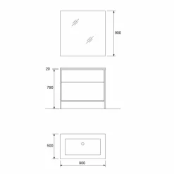 Viadurini Bathroom Badmöbel Stehend-Luxus Design Badezimmermöbel aus Holz 90 cm Made in Italy - Cizco