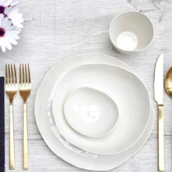 Viadurini Kitchen Teller Set-Luxus Design 24-teiliges weißes Porzellan Geschirr Service - Arciregale