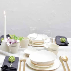 Viadurini Kitchen Teller Set-Luxus Design 24-teiliges weißes Porzellan Geschirr Service - Arciregale