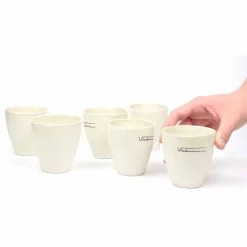 Viadurini Kitchen Gläser Set-Luxus Design Weiße Porzellangläser 6 Unikate - Arcireale