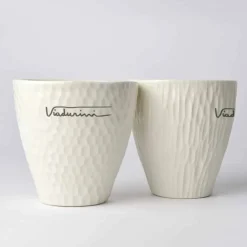 Viadurini Kitchen Gläser Set-Luxus Design Weiße Porzellangläser 6 Unikate - Arcireale