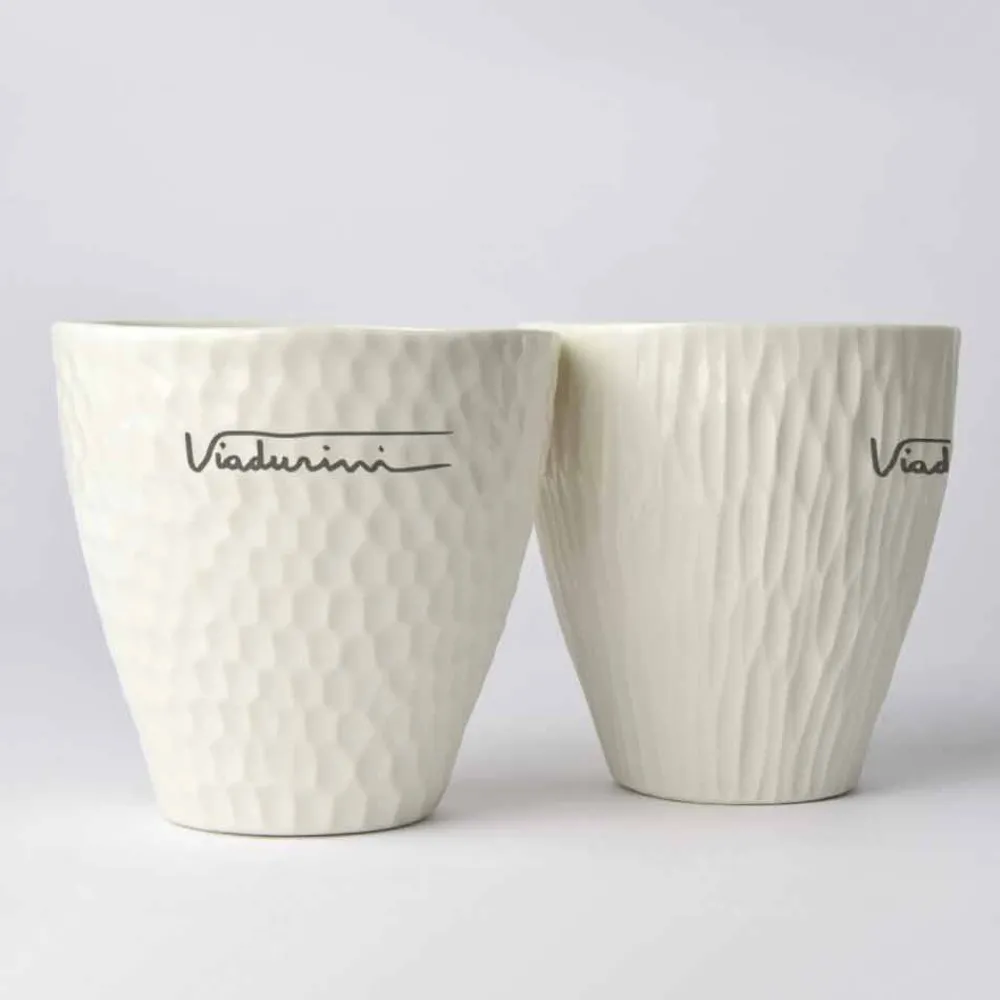 Viadurini Kitchen Gläser Set-Luxus Design Weiße Porzellangläser 6 Unikate - Arcireale