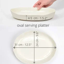 Viadurini Kitchen Geschirr Teller-Luxus Design Weißes Porzellan Oval Servierteller - Arcimaesta