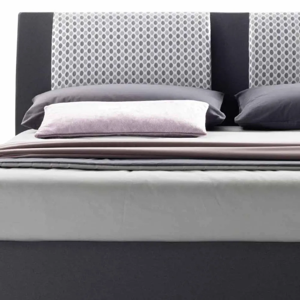 Viadurini Night Design Maßgeschneiderte Möbel|Polsterbetten-Luxus Doppelbett mit Box aus zweifarbigem Stoff Made in Italy - Gagia