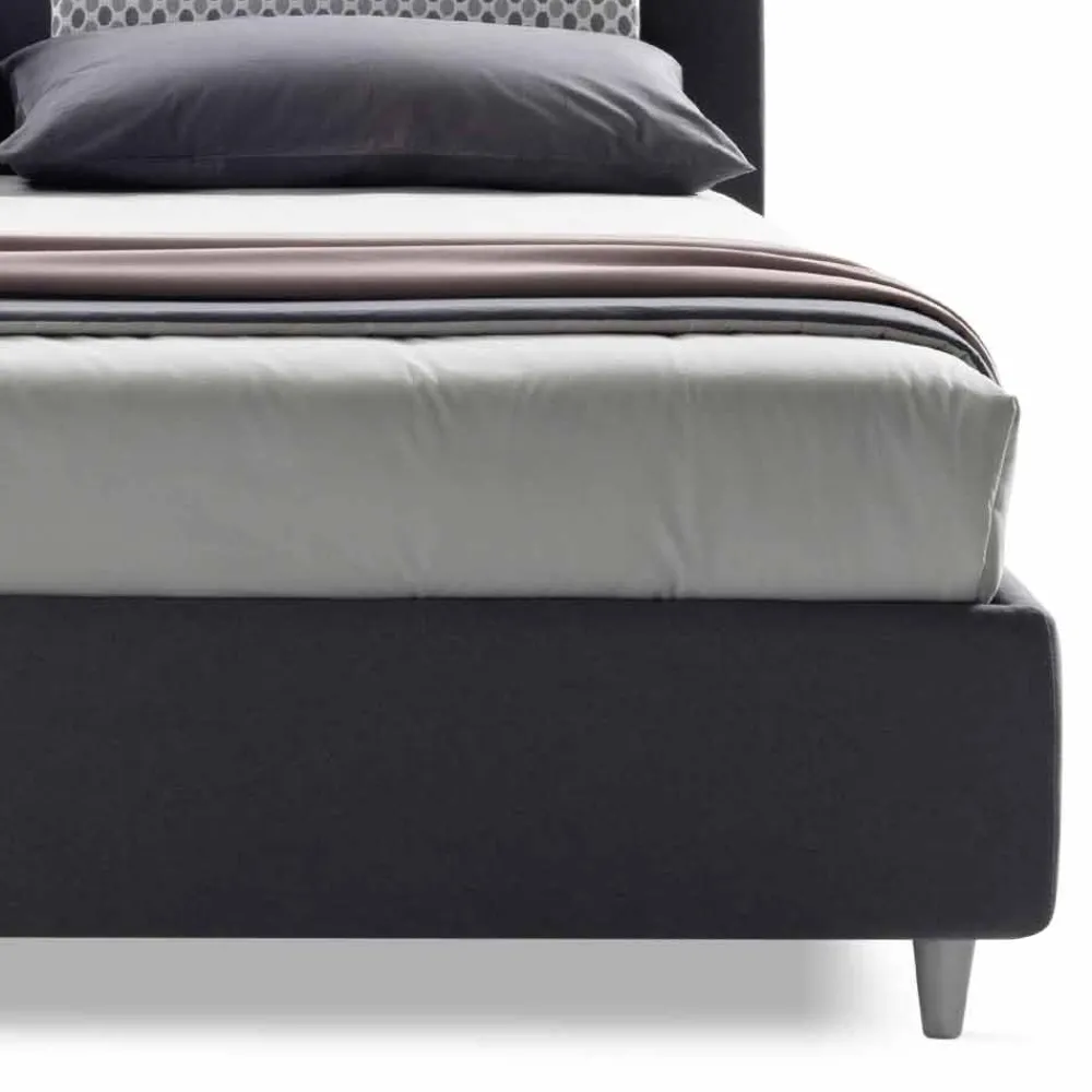 Viadurini Night Design Maßgeschneiderte Möbel|Polsterbetten-Luxus Doppelbett mit Box aus zweifarbigem Stoff Made in Italy - Gagia