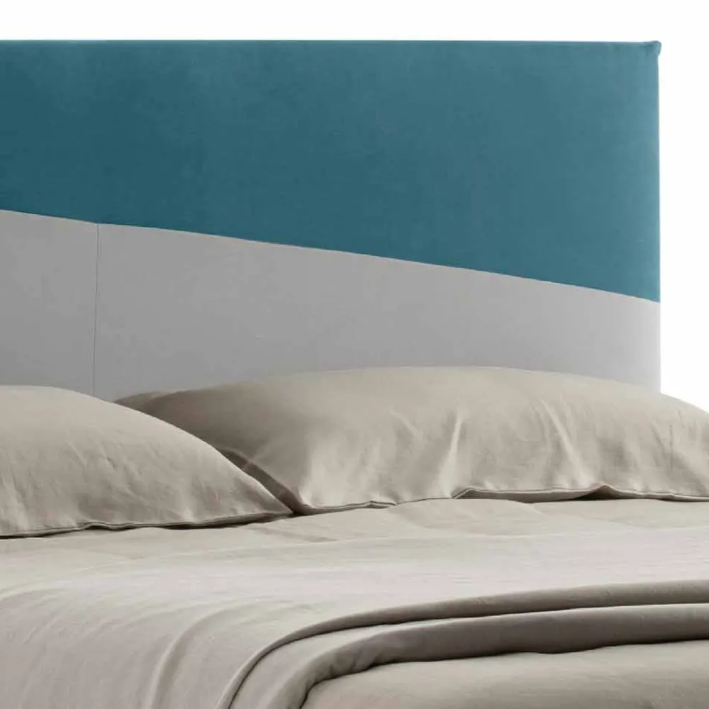 Viadurini Night Design Maßgeschneiderte Möbel|Polsterbetten-Luxus Doppelbett mit Box aus zweifarbigem Stoff Made in Italy - Carmelo