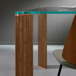 Viadurini Living Esstische Nach Mass|Esstische-Luxus Esstisch Glasplatte und Holzbeine Made in Italy - Kuduro