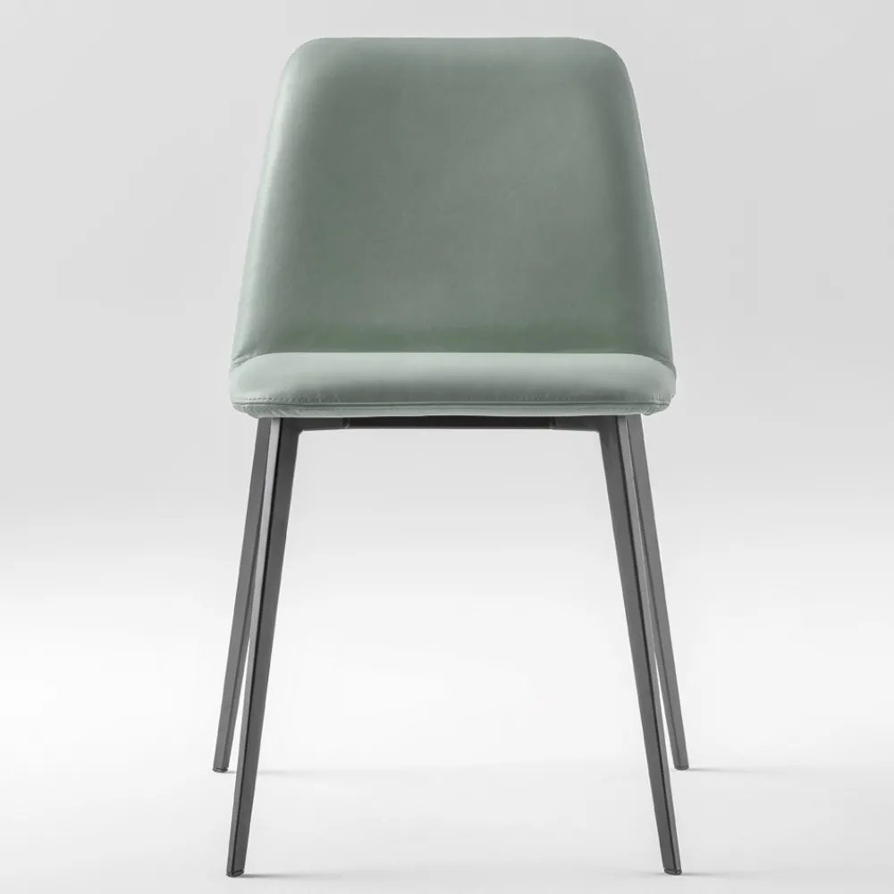 Viadurini Living Moderne Stühle-Luxus Ledersessel mit Metallbeinen Made in Italy, 2 Stück - Molde