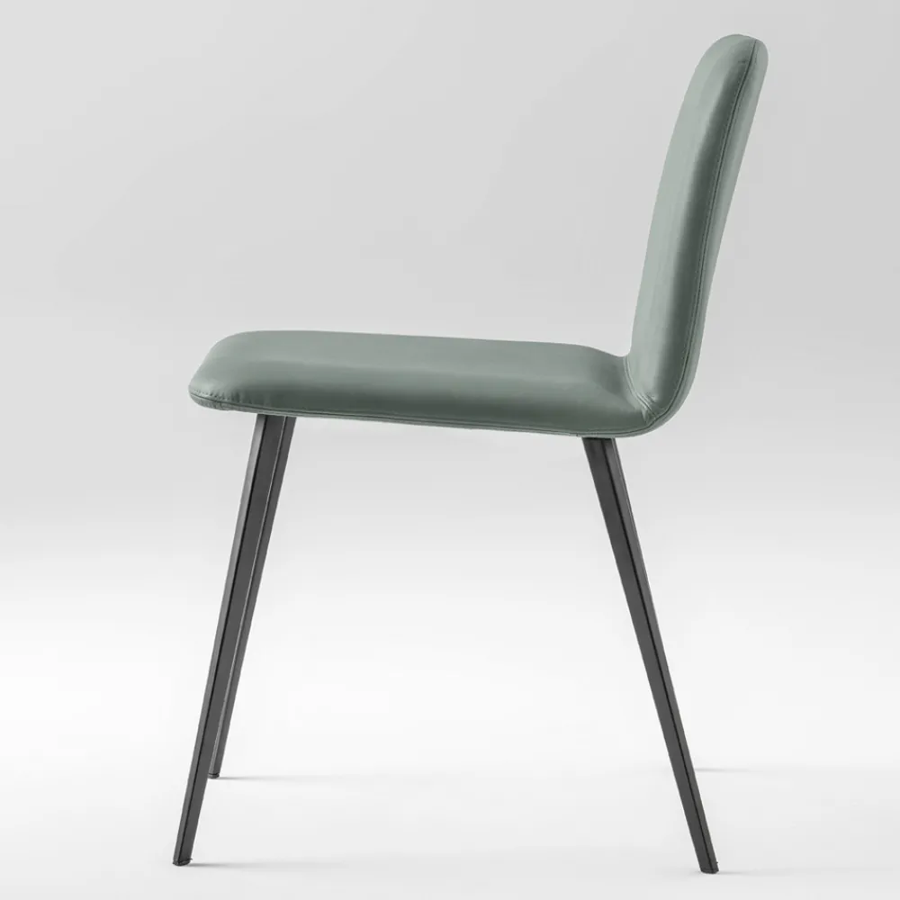 Viadurini Living Moderne Stühle-Luxus Ledersessel mit Metallbeinen Made in Italy, 2 Stück - Molde