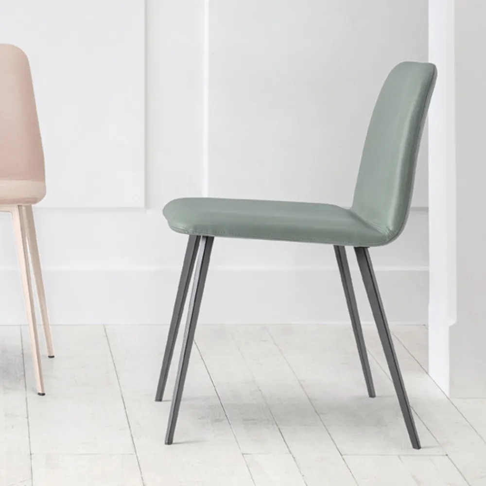 Viadurini Living Moderne Stühle-Luxus Ledersessel mit Metallbeinen Made in Italy, 2 Stück - Molde