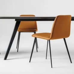 Viadurini Living Moderne Stühle-Luxus Ledersessel mit Metallbeinen Made in Italy, 2 Stück - Molde