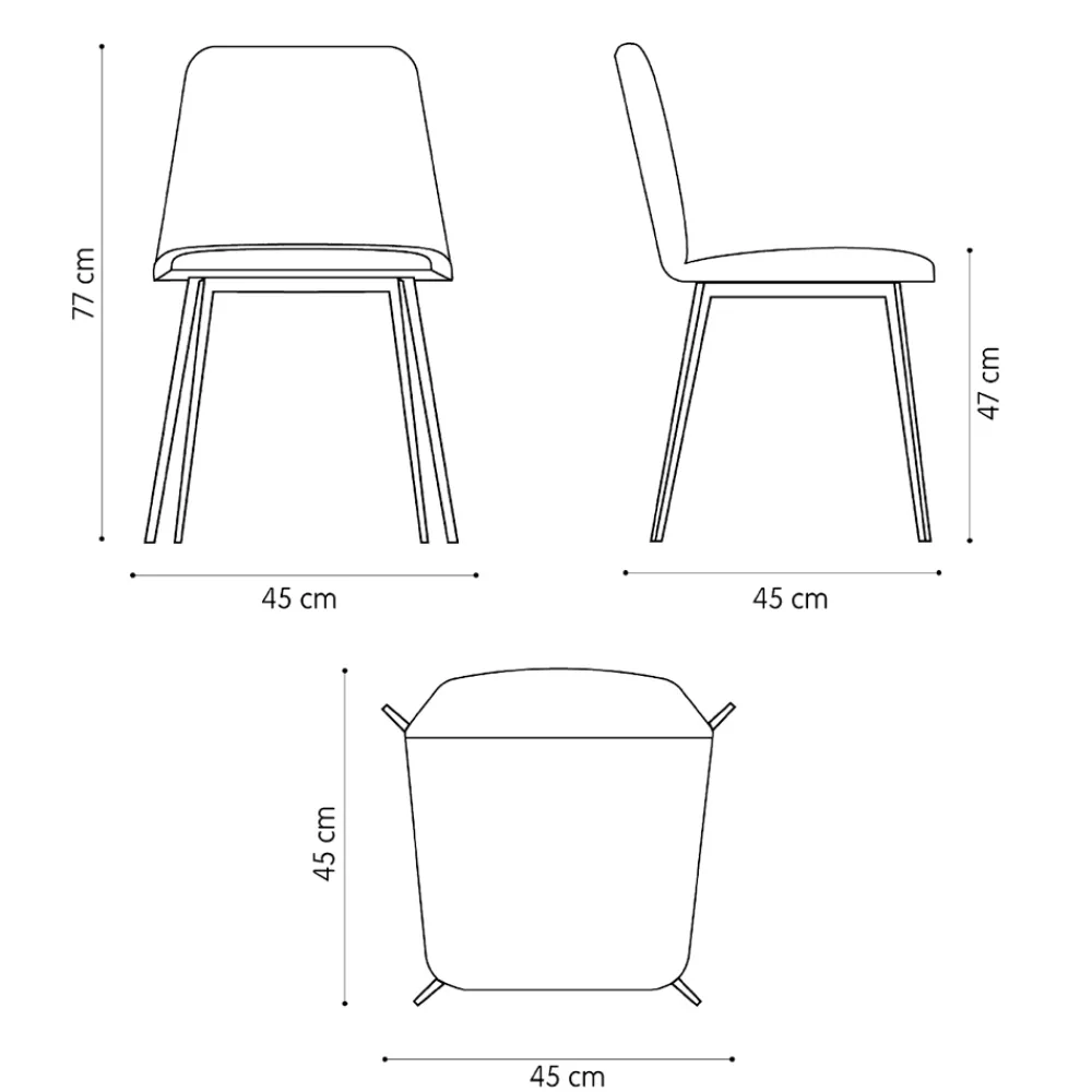 Viadurini Living Moderne Stühle-Luxus Ledersessel mit Metallbeinen Made in Italy, 2 Stück - Molde
