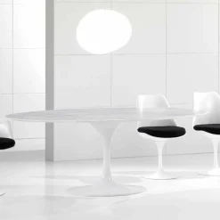 Viadurini Living Esstische Nach Mass|Esstisch Oval-Luxus oval Esstisch, Carrara Marmorplatte, Made in Italy - Nero