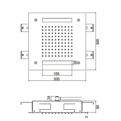 Viadurini Taps Duschköpfe-Luxus quadratischer Duschkopf aus Edelstahl mit Farbtherapie Made in Italy - Bilbo
