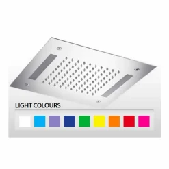 Viadurini Taps Duschköpfe-Luxus quadratischer Duschkopf aus Edelstahl mit Farbtherapie Made in Italy - Bilbo