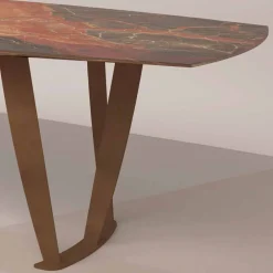 Viadurini Living Esstische Nach Mass|Esstische-Luxus rechteckiger Tisch aus Ombra-Marmor von Caravaggio und Metal - Naruto