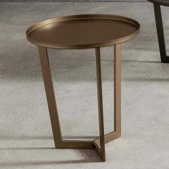 Viadurini Living Moderne Couchtische-Luxus runder Couchtisch aus lackiertem Metall Made in Italy - Mina