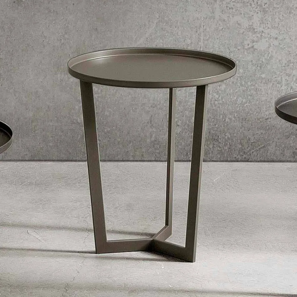 Viadurini Living Moderne Couchtische-Luxus runder Couchtisch aus lackiertem Metall Made in Italy - Mina