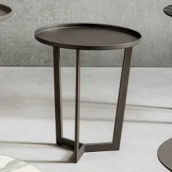 Viadurini Living Moderne Couchtische-Luxus runder Couchtisch aus lackiertem Metall Made in Italy - Mina