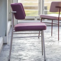 Viadurini Living Moderne Stühle-Luxus Stoff Stuhl mit Metallbasis Made in Italy, 2 Stück - Alaska