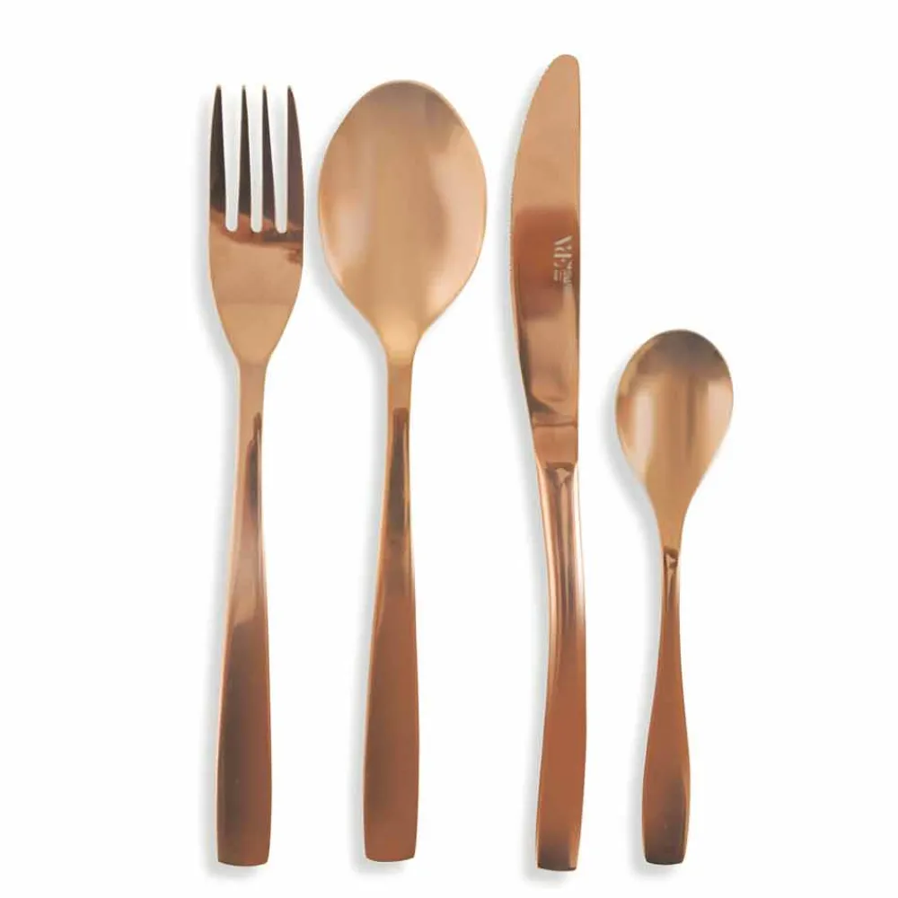 Viadurini Kitchen Besteck Set-Luxus 24-teiliges Besteckset aus Stahl mit Design - Wisconsin