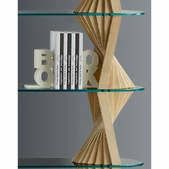 Viadurini Living Moderne Design Bücherregale-Luxusboden Bücherregal aus Glas und Eschenholz Made in Italy - Aspide