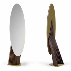 Viadurini Living Standspiegel-Luxus-Bodenspiegel aus Eschenholz und Metall Made in Italy - Cuspide