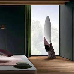 Viadurini Living Standspiegel-Luxus-Bodenspiegel aus Eschenholz und Metall Made in Italy - Cuspide