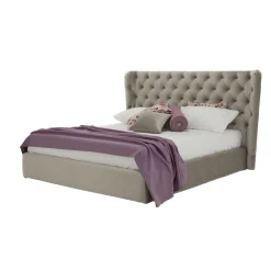 Viadurini Night Design Maßgeschneiderte Möbel|Polsterbetten-Luxus-Doppelbett mit Box und Capitonnè-Kopfteil Made in Italy - Papero