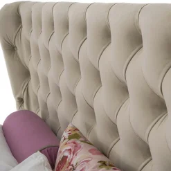 Viadurini Night Design Maßgeschneiderte Möbel|Polsterbetten-Luxus-Doppelbett mit Box und Capitonnè-Kopfteil Made in Italy - Papero