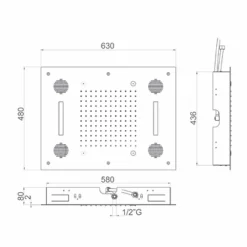 Viadurini Taps Duschköpfe-Luxus-Duschkopf mit Farbtherapie und Bluetooth Made in Italy - Elbo