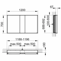 Viadurini Bathroom Badspiegel-Luxus-Einbauschrank, LED-Licht und Touch-Tastatur - Demon