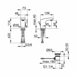 Viadurini Taps Waschbeckenarmaturen-Luxus-Einhebel-Badezimmer-Waschbecken Chrom-Finish - Gonzo