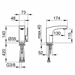 Viadurini Taps Waschbeckenarmaturen-Luxus-Einhebel-Badezimmer-Waschbecken Chrom-Finish - Gonzo