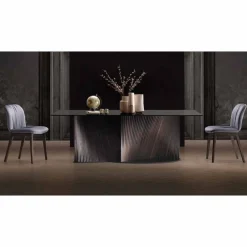 Viadurini Living Esstische-Luxus-Esstisch aus Rauchglas und geölter Esche Made in Italy - Croma