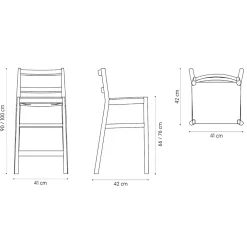 Viadurini Living Küchenhocker-Luxushocker aus massiver Buche mit Sitz aus Stoff Made in Italy - Nora