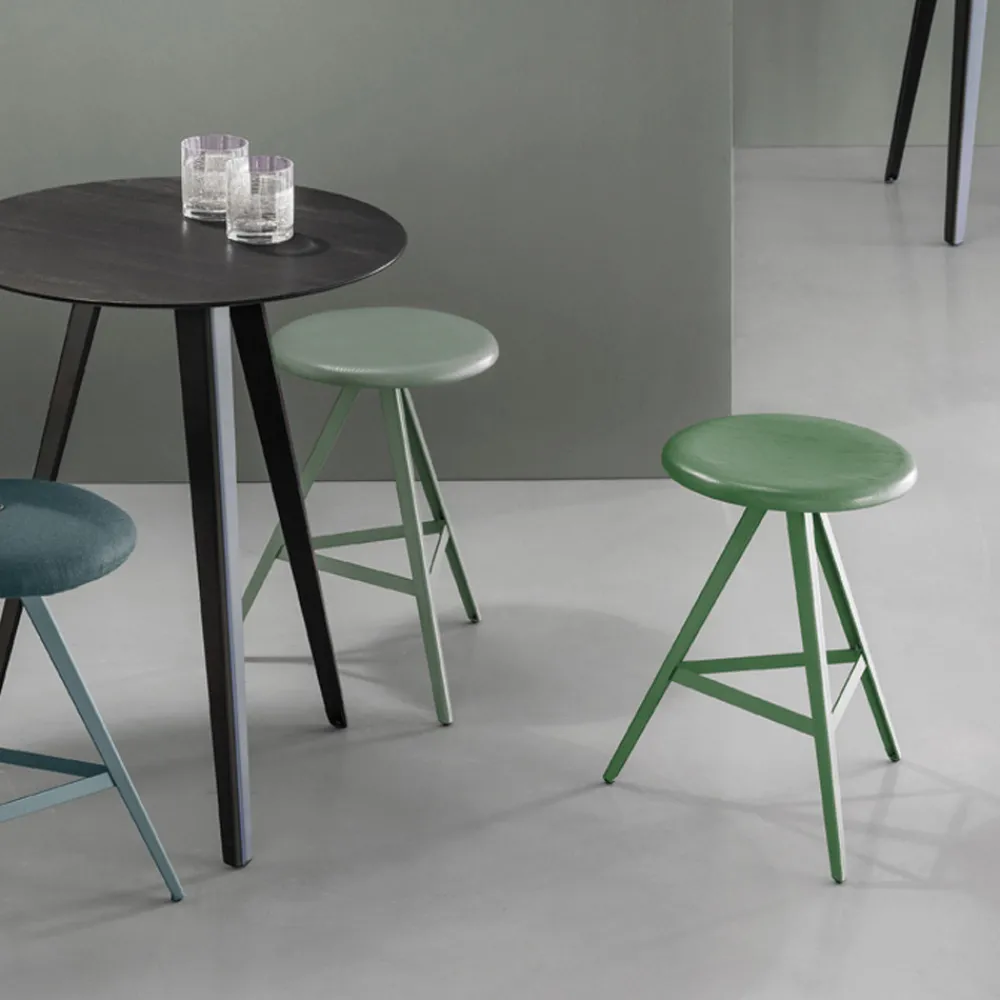 Viadurini Living Küchenhocker-Luxushocker aus Metall und massiver Esche Made in Italy, 2 Stück - Ulm