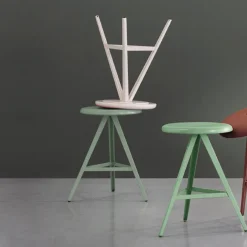 Viadurini Living Küchenhocker-Luxushocker aus Metall und massiver Esche Made in Italy, 2 Stück - Ulm