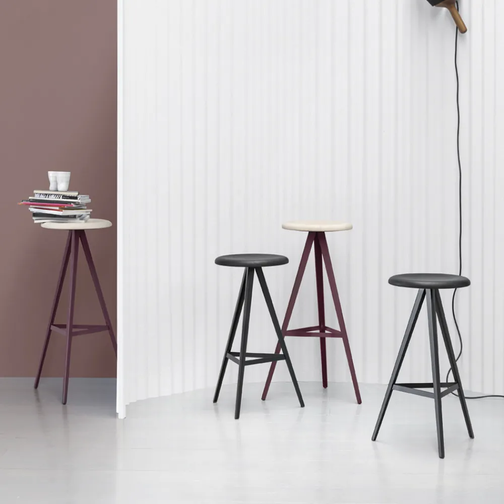 Viadurini Living Küchenhocker-Luxushocker aus Metall und massiver Esche Made in Italy, 2 Stück - Ulm