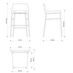 Viadurini Living Küchenhocker-Luxushocker mit Stoffbezug und Metallbasis Made in Italy - Molde