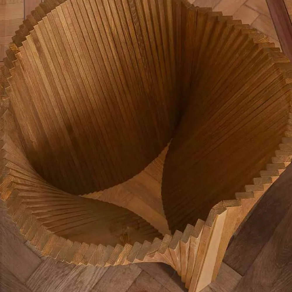 Viadurini Living Runde Tische-Luxus-Runder Tisch aus Glas und geölter Esche Made in Italy - Madame