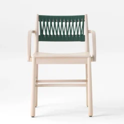 Viadurini Living Moderne Stühle-Luxusstuhl mit Armlehnen aus gebleichter Buche und Seil Made in Italy - Nora