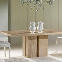 Viadurini Living Esstische Nach Mass|Esstische-Luxustisch mit modernem Design, Platte aus Daino-Marmor Made in Italy - Zarino