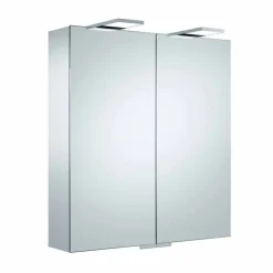 Viadurini Bathroom Badspiegel-Luxus-Wandspiegel mit 2 Türen und LED-Beleuchtung - Ratsche