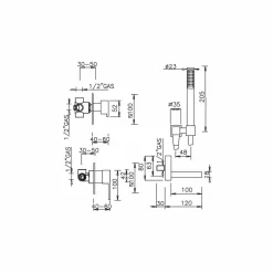 Viadurini Taps Badewannearmaturen-Made in Italy Design Eingebauter Badewannenmischer - Panela