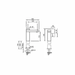 Viadurini Taps Waschbeckenarmaturen-Made in Italy Design Waschbeckenmischer mit Seitenhebel - Panela