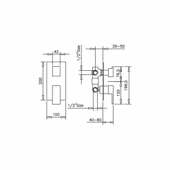 Viadurini Taps Duscharmaturen-Made in Italy Design 3-Wege-Duschmischer - Bibo