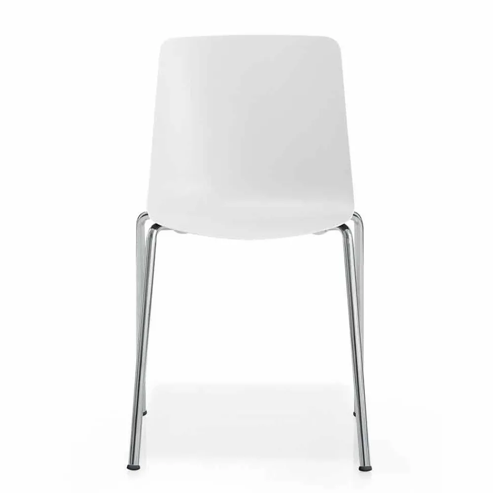 Viadurini Living Moderne Stühle-Made in Italy Esszimmerstuhl aus Metall und Polypropylen, 4-teilig - Carlita