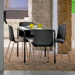 Viadurini Living Moderne Stühle-Made in Italy Esszimmerstuhl aus Metall und Polypropylen, 4-teilig - Carlita